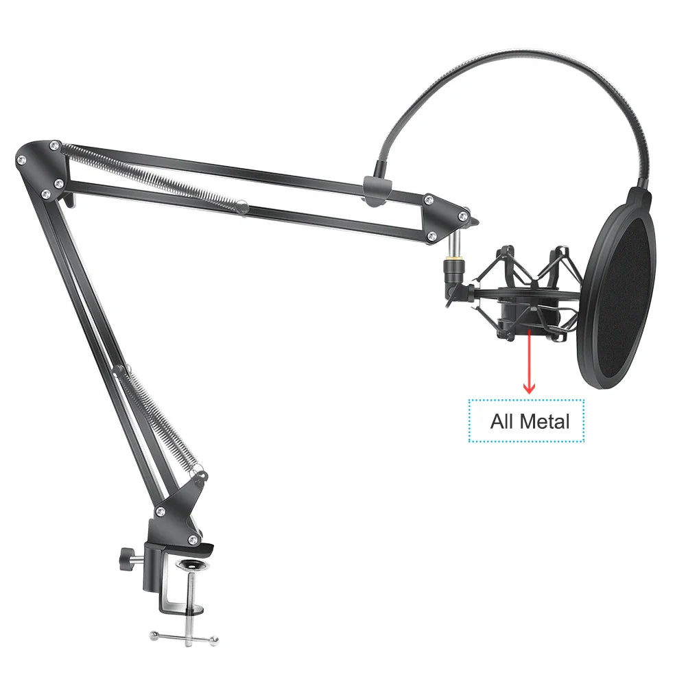 Professional Scissor Arm Stand for BM800 Microphone – Universal Shock Mount with Spider Cantilever Bracket and Mic Holder