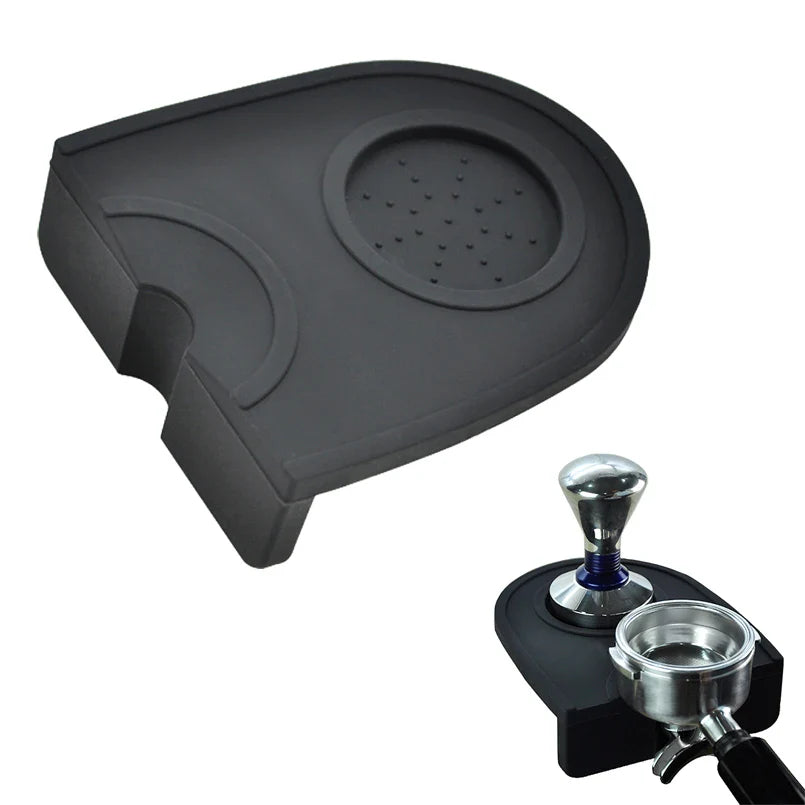 High Quality Silicone Espresso Tamper Mat – Slip-Resistant Rubber Corner Pad (No Tamper Included)