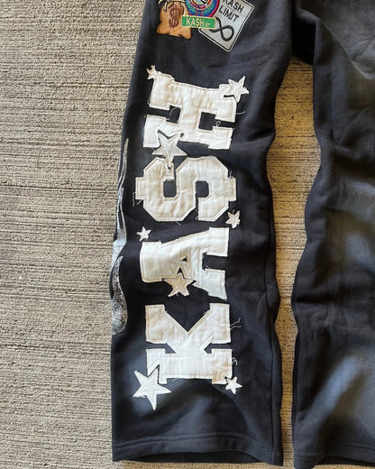 American Y2K Gothic Hip Hop Sweatpants for Men – Retro Double Layer Baggy Joggers with Elastic Waist