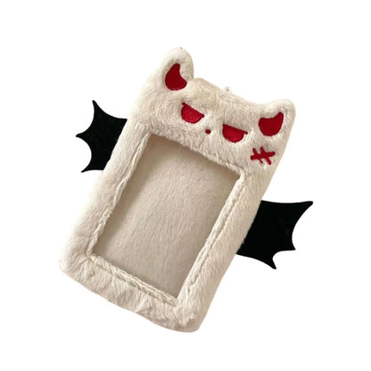 Kawaii Devil Plush Card Holder - Cute Visible ID, Bank, Credit & Bus Card Sleeve
