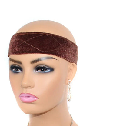 Adjustable Velvet Wig Grip Band - No-Slip Headband for Lace Front Wigs, Secure Wig Holder for Women