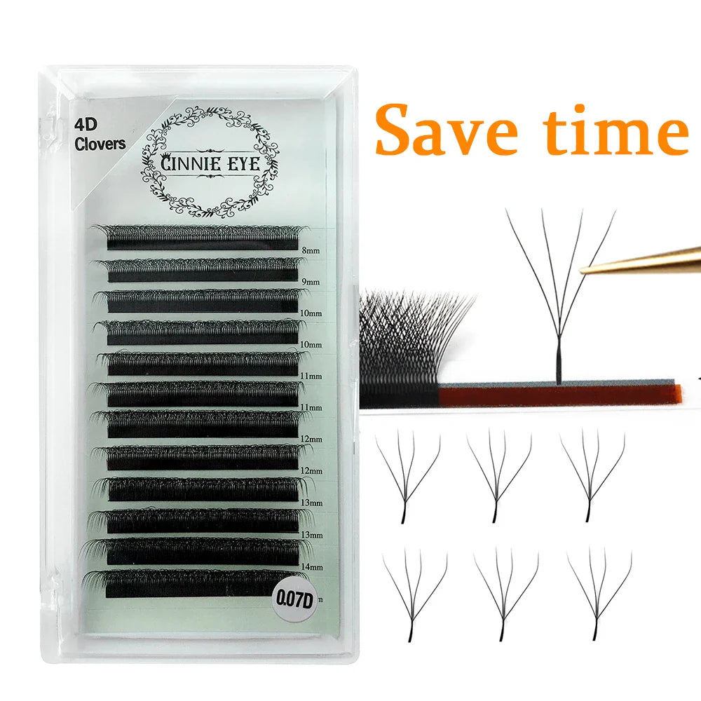 4D-5D W Eyelash Extension – Fluffy Volume Mink & Faux Mink Premade Fans, Dolly Hybrid 3D Lashes