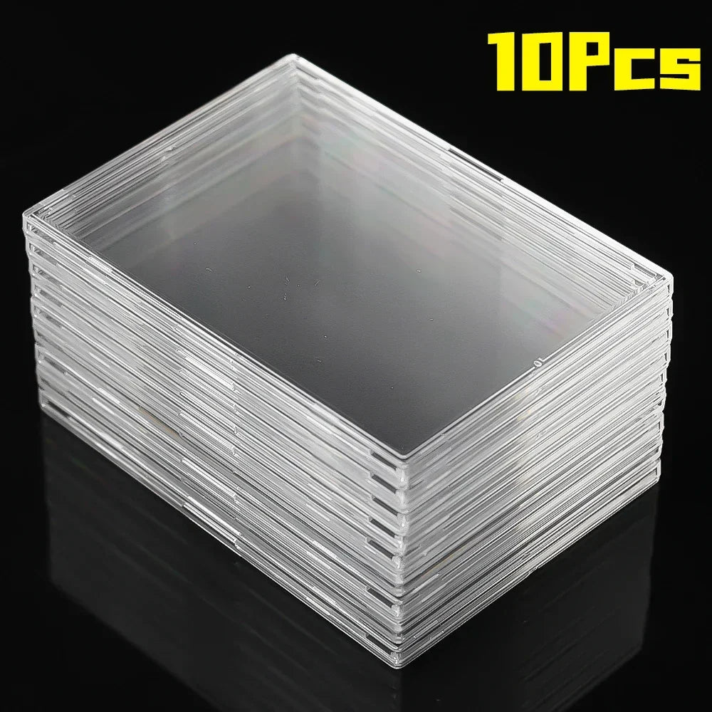 Clear Acrylic Snap Card Holder Case – Protective Trading Card Display Sleeve for Gaming, Sports & K-Pop Idol Photo Storage (Non-Magnetic)