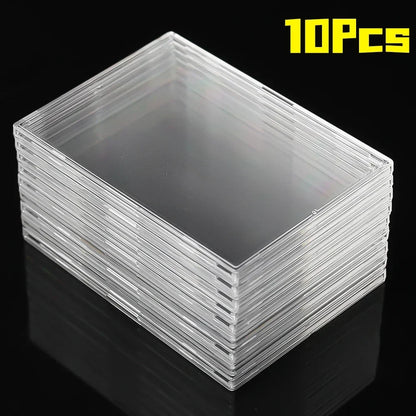 Clear Acrylic Snap Card Holder Case – Protective Trading Card Display Sleeve for Gaming, Sports & K-Pop Idol Photo Storage (Non-Magnetic)