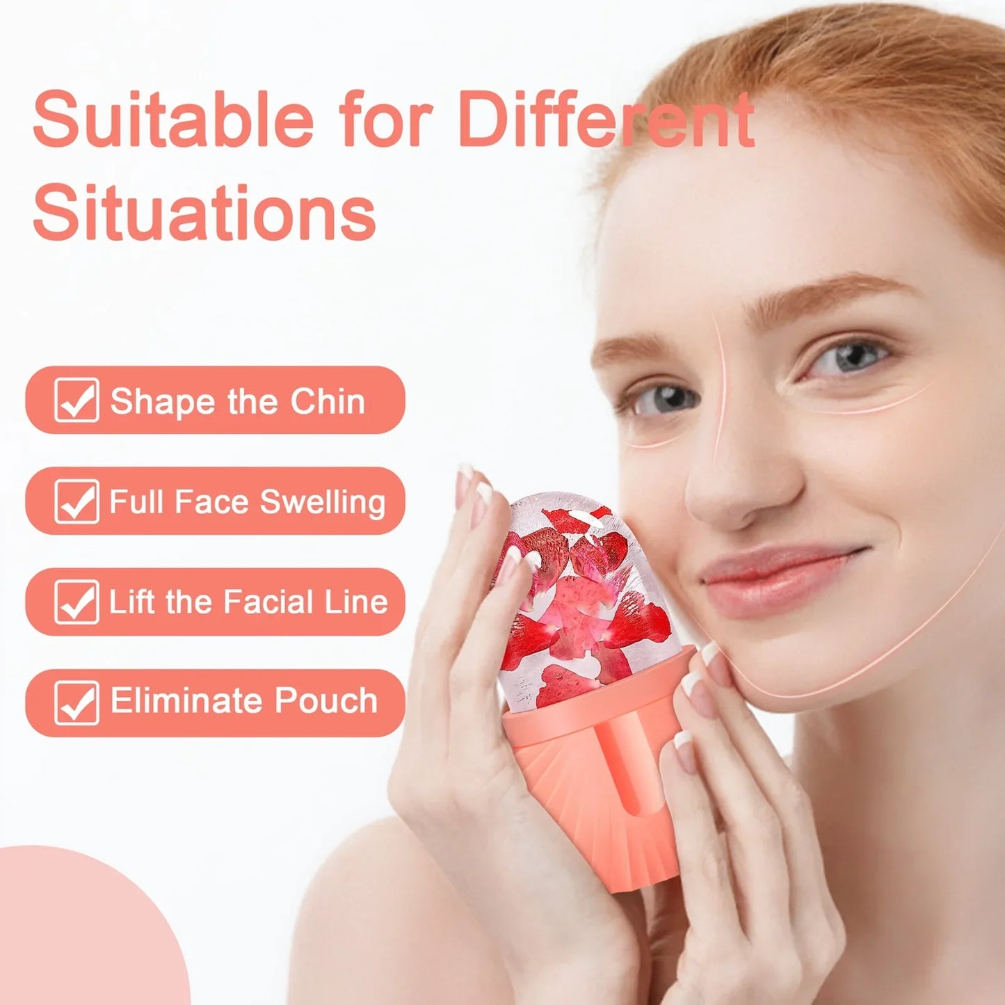 Ice Facial Roller Silicone Mold – Beauty Tool for Eye Puffiness, Pore Minimizing & Skin Massage