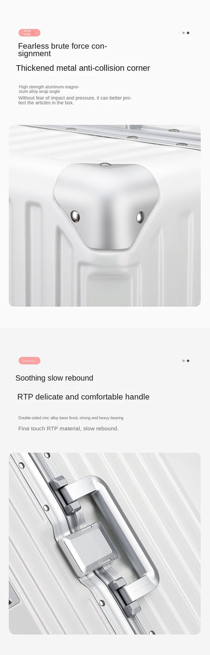 COLENARA Aluminum Frame Suitcase — High-Quality Large Capacity Trolley Travel Bag, 24", 26", 28", 30" Rolling Luggage