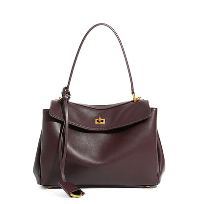 New Rodeobag Leather Kelly Bag — Women’s Large Capacity Fashion Handbag with Advanced Lock, High-End Underarm Bag