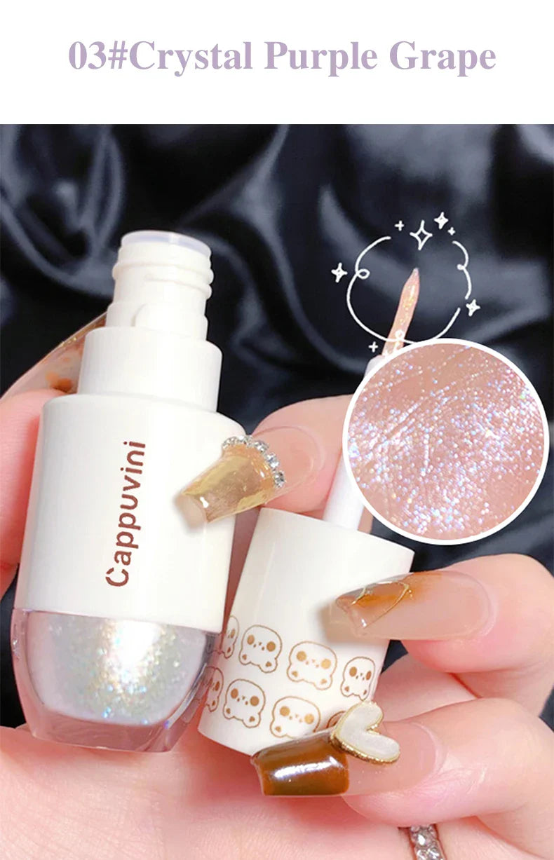 Cappuvini Star Dots Liquid Eye Shadow, Pearlescent High Gloss, Fine Flashing for Easy Application, Dazzling Liquid Eye Shadow