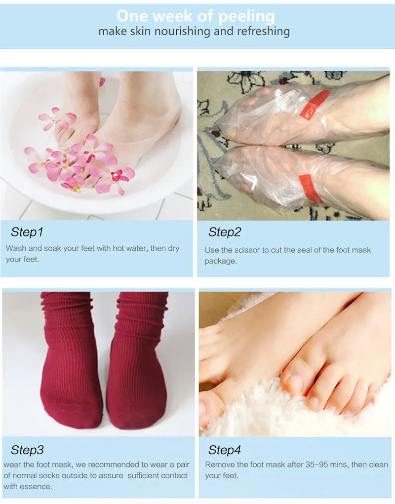 Exfoliating Foot Mask & Pedicure Socks – Dead Skin Removal, Whitening Foot Care, Foot Spa Scrub & Skin Refreshment