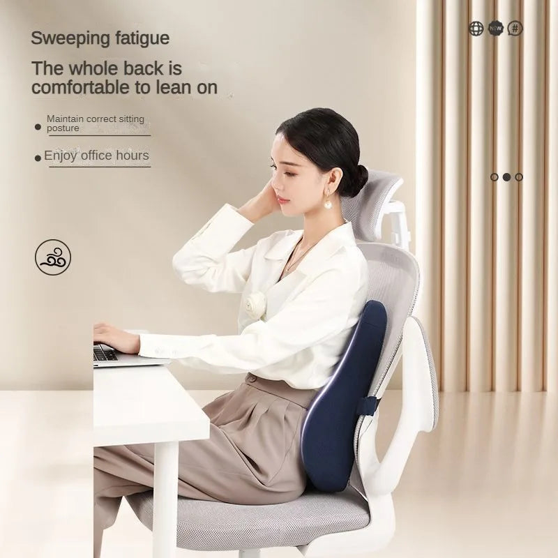 Memory Foam Seat Cushion & Back Support Pillow Set — Orthopedic Ergonomic Coccyx, Hip & Lumbar Relief for Office Chair & Car