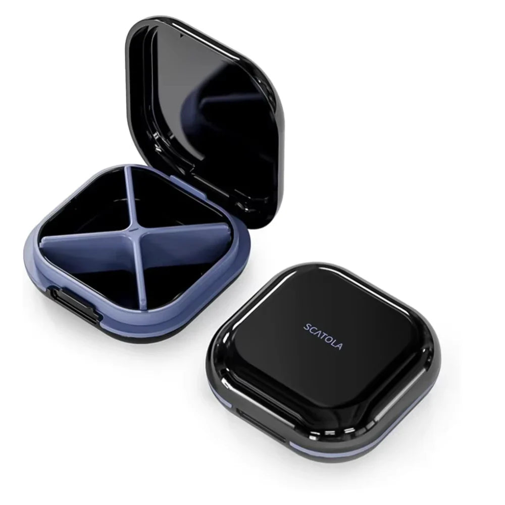 Mini Travel Pill Box — Lightweight 4 Compartment Pocket Medicine Organizer