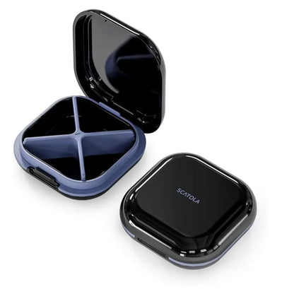 Mini Travel Pill Box — Lightweight 4 Compartment Pocket Medicine Organizer