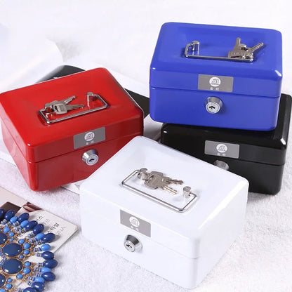 2025 Stainless Steel Petty Cash Money Box with Key Lock – Small Lockable Safe for Home Security & Decoration