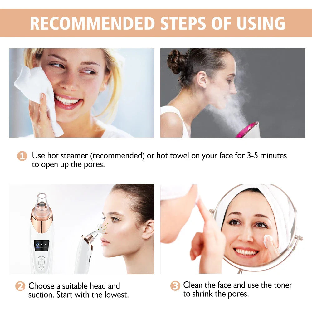 3-Mode Blackhead Remover Vacuum – Facial Pore Cleaner & Dead Skin Removal Beauty Tool