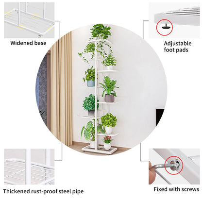 5 Floors 6 Potted Flower Stand Indoor Plant Shelf Metal Support Frame Garden Balcony Flower Pot Green Plant Home Decoration