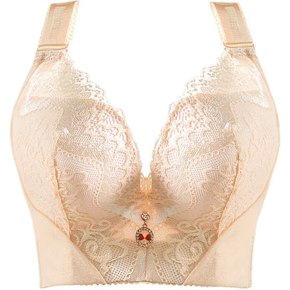 Plus Size Push-Up Bra – Sexy Lace Underwire Full Coverage Lingerie for Curvy Women with Wide Side Wings
