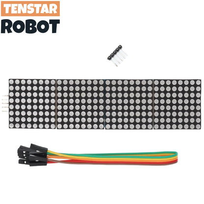 MAX7219 Dot Matrix Module – 4-in-1 Microcontroller Display with 5P Line, Red/Green