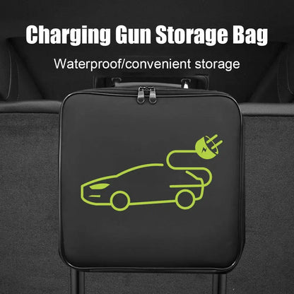 Electric Car Battery Jumper Cable Storage Bag – Waterproof EV Charger Gun Organizer for Charging Cables & Cords