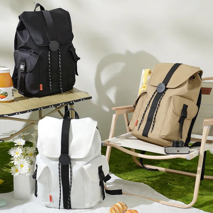 Mixi 16'' Waterproof Laptop Backpack - Lightweight Casual Travel Bag for College Students, Men and Women, 17 Inch White Rucksack