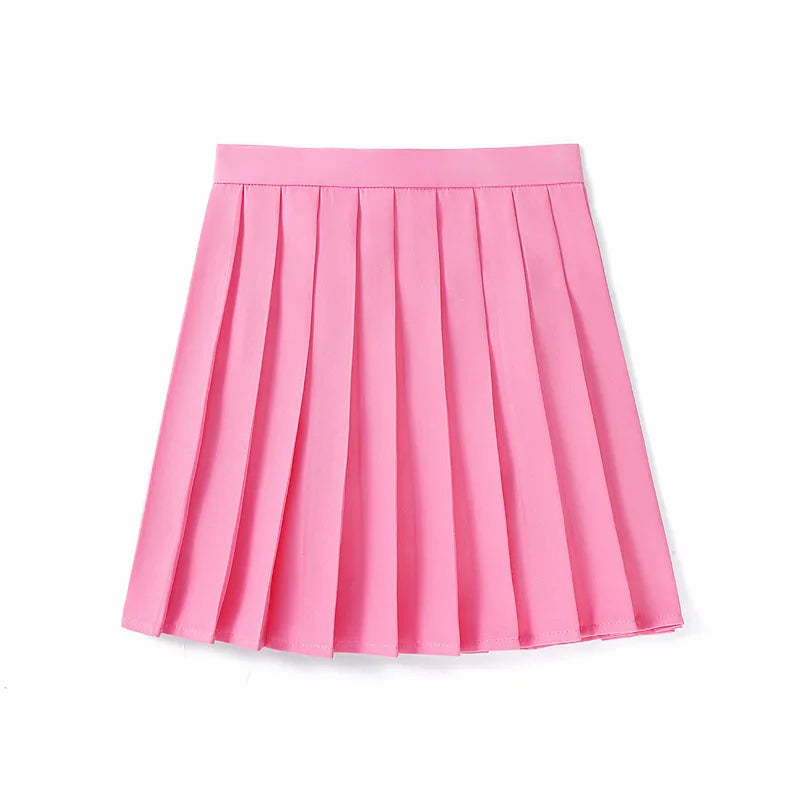 Women’s High Waist A-Line Skirt – Summer Harajuku Style Black Mini Pleated School Girl Uniform