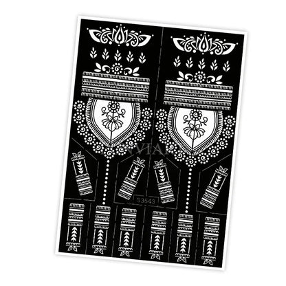 Reusable Henna Stencil Templates for Hand & Body – Floral Tattoo Stencils for Women, Weddings & Festivals Body Art Makeup Tools