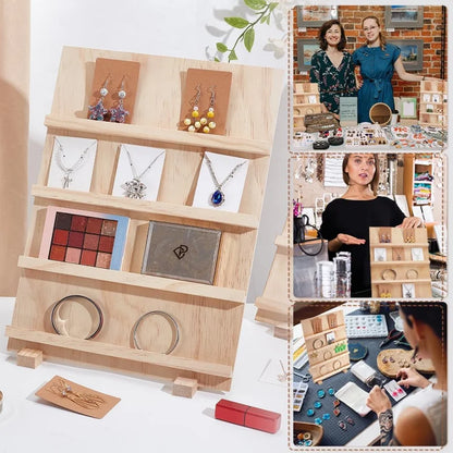 Wood Earring Display Stand – Jewelry Holder & Earring Card Organizer