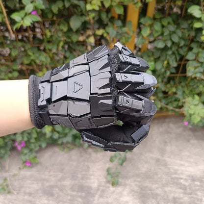 3D Printed Gothic Mechanical Gloves - Handmade Punk Techwear Hand Armor for Cosplay & Costume