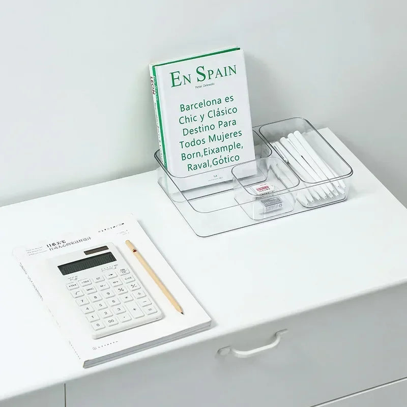 Transparent Plastic Storage Box – Desk Organizer Container for Jewelry, Makeup, and Drawer Organization
