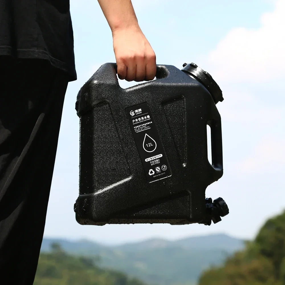 12L Portable Camping Water Container – Large Capacity Outdoor Water Bucket with Detachable Faucet for Picnic & Travel