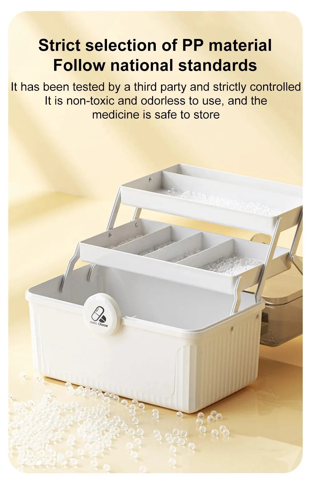 AiQUE Portable Medicine Organizer – Weekly Pill Storage Box with Large Capacity and Cutter for Home Use
