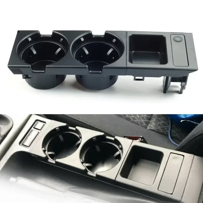 Double Hole Front Center Console Storage Box – Coin & Cup Holder for BMW E46 1999-2006 (51168217953)