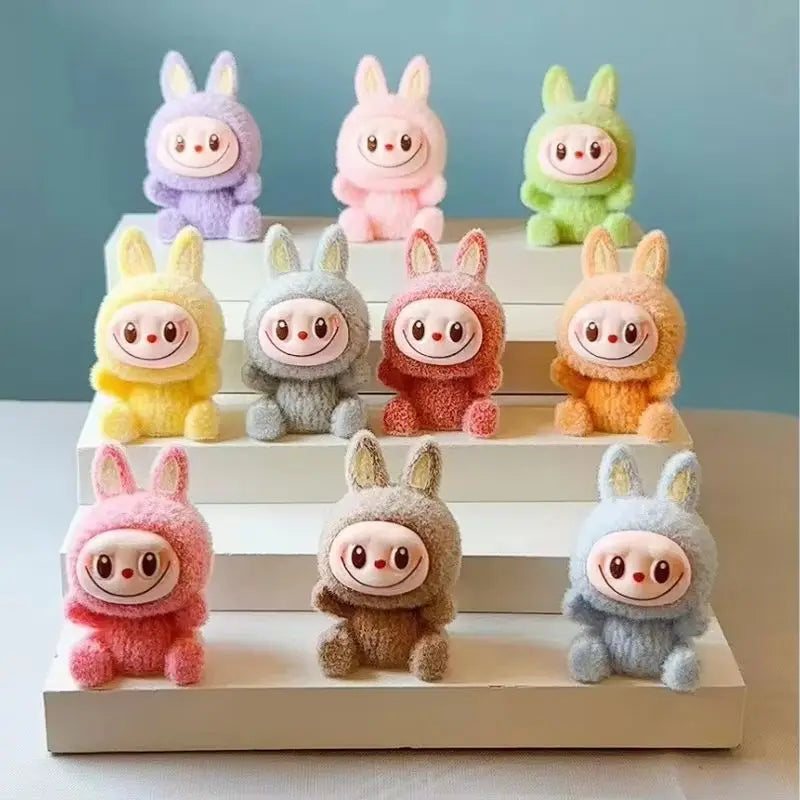 Labubu Macaron Mini Doll Blind Box – Handmade Candy Color Desktop Ornament, Exquisite Mystery Gift