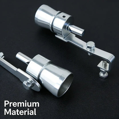 Universal Aluminum Turbo Whistle Exhaust Sound Booster – Muffler Pipe Sound Simulator with Mount Bracket for All Vehicles
