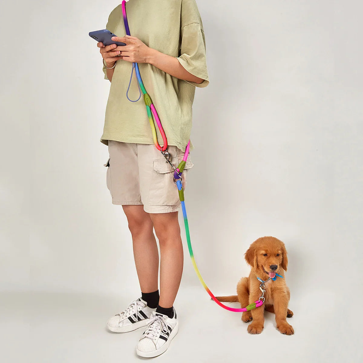 Reflective Nylon Dog Leash – Hands-Free Running & Walking Rope Lead for Small to Large Dogs