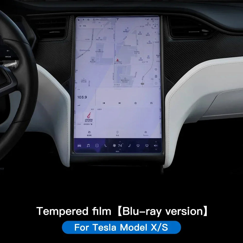 YZ Tempered Glass Screen Protector for Tesla Model 3 Y X 2021-2023 – HD Center Control Protection Film Accessory