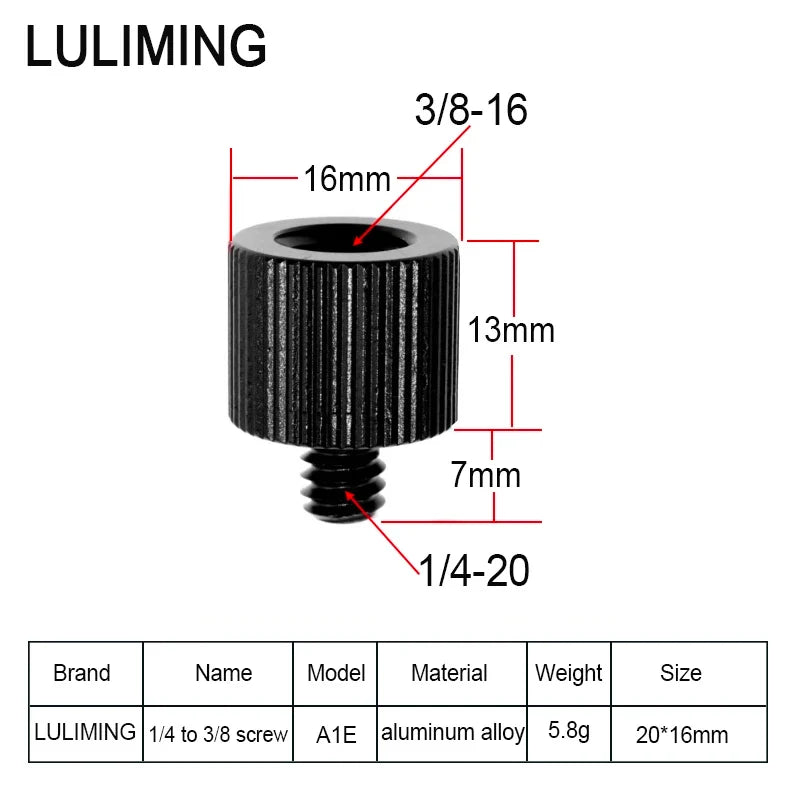 1/4 to 3/8 Inch Camera Screw Adapter - 5/8-27 Microphone Thread Converter for Tripod Ball Head Photography Accessories