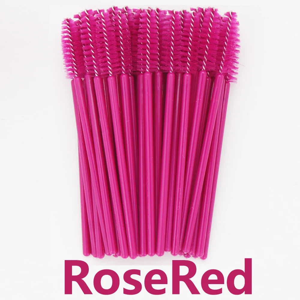 ANNAFRIS 50PCS Disposable Eyelash Brushes - Soft Crystal Lash Extension & Eyebrow Makeup Mascara Wands