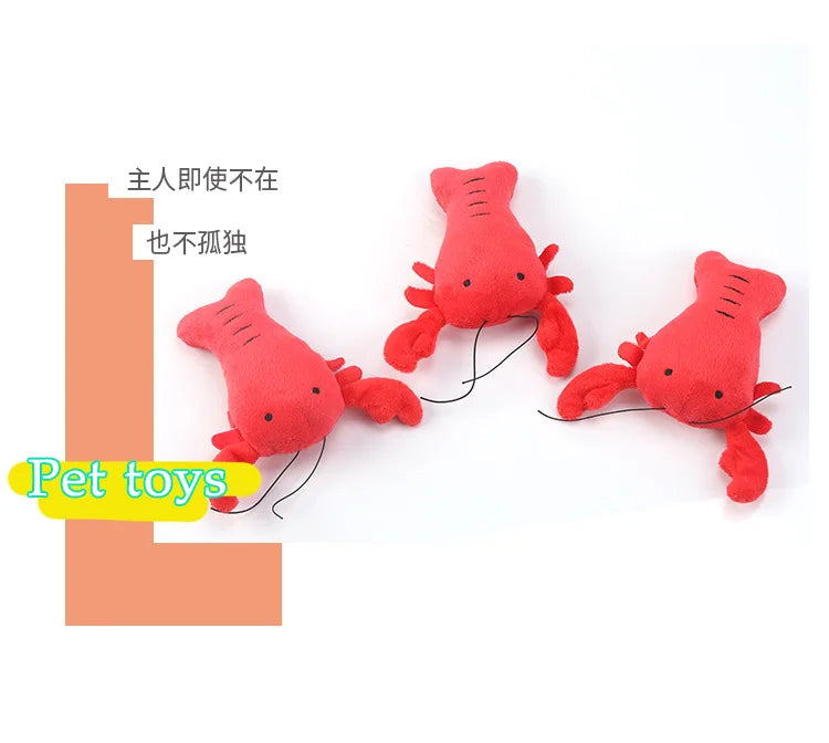 Cute Lobster Plush Dog Toy – Bite-Resistant Squeaky Chew Toy for Puppies & Cats, Fun Pet Accessory