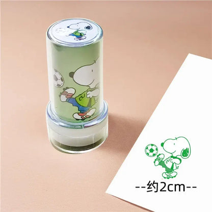 Snoopy Cartoon Photo-Sensitive Round Seal Toy – Cute Portable Reward Gift for Kids
