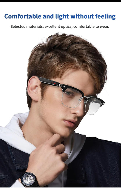 SENBONO E13 Smart Glasses – Blue Light Filtering Polarized Lenses with Audio, Built-in Mic, Speakers, Touch & Voice Assistant