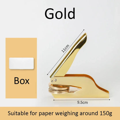 Custom Logo Embossing Stamp Machine – Personalized Emblem Seal for Wedding, Library, Book & Paper Stamps