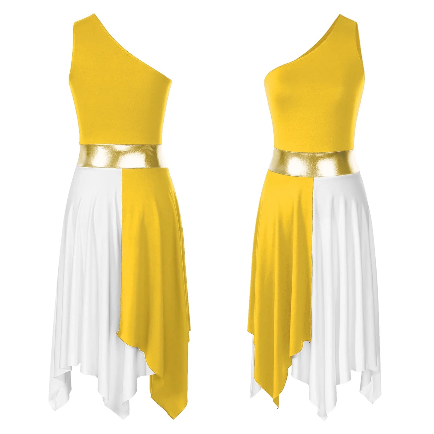 Women's Praise Dance Dress - Modern Liturgical Church Choir Costume with Irregular Hem for Ballet & Contemporary Dance