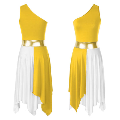 Women's Praise Dance Dress - Modern Liturgical Church Choir Costume with Irregular Hem for Ballet & Contemporary Dance