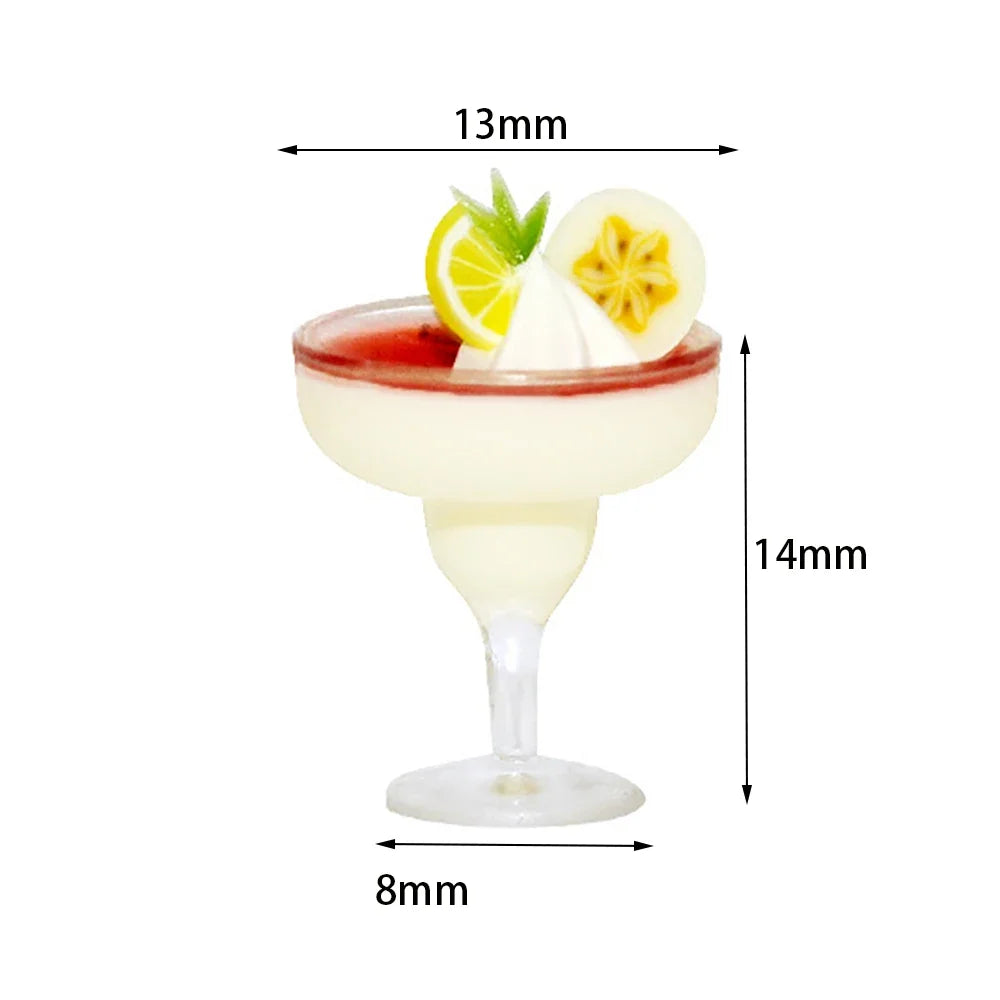 1/12 Dollhouse Miniature Yogurt & Ice Cream Cup – Simulation Drink Goblet Model Toy for Doll House Decoration Accessories
