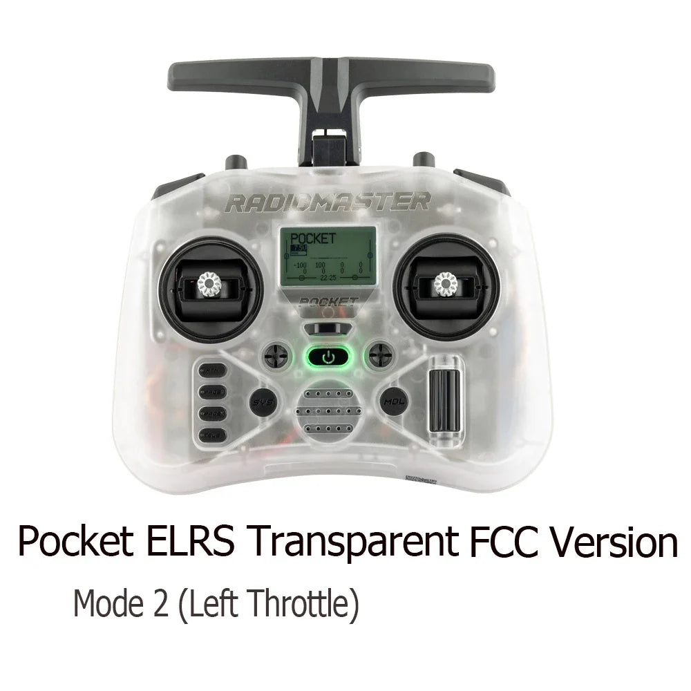 Radiomaster Pocket Hall Gimbal Portable RC Transmitter with Built-in LED Light & Foldable Antenna