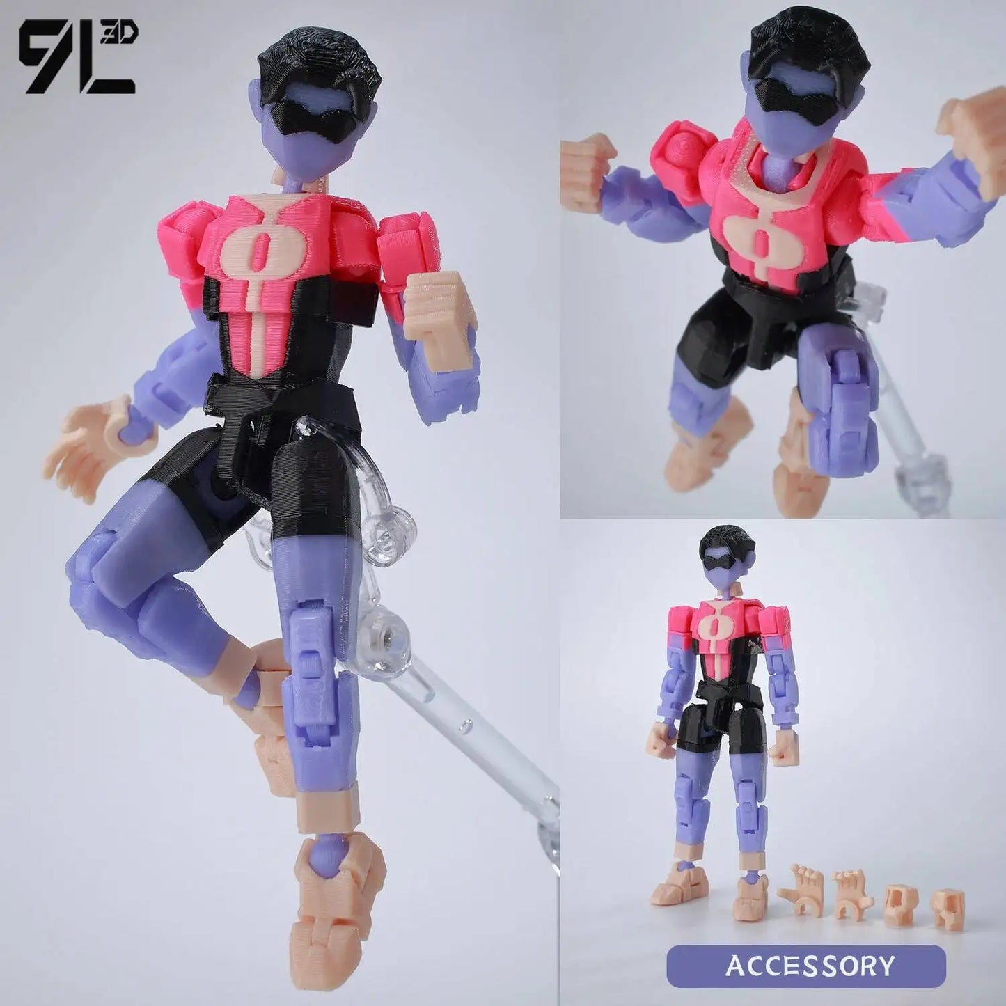 9L3D Lucky 13 Invincible Boy Action Figure – 3D Printed Multi-Jointed Poseable Anime Collectible Model Toy Gift
