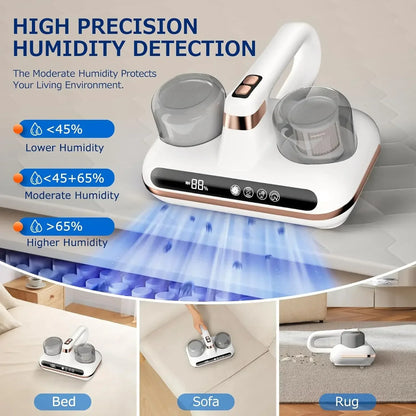 Cordless Handheld Mattress Vacuum Cleaner – 16Kpa Powerful Suction with UV-C Light & Ultrasonic for Sofa & Sheet Cleaning