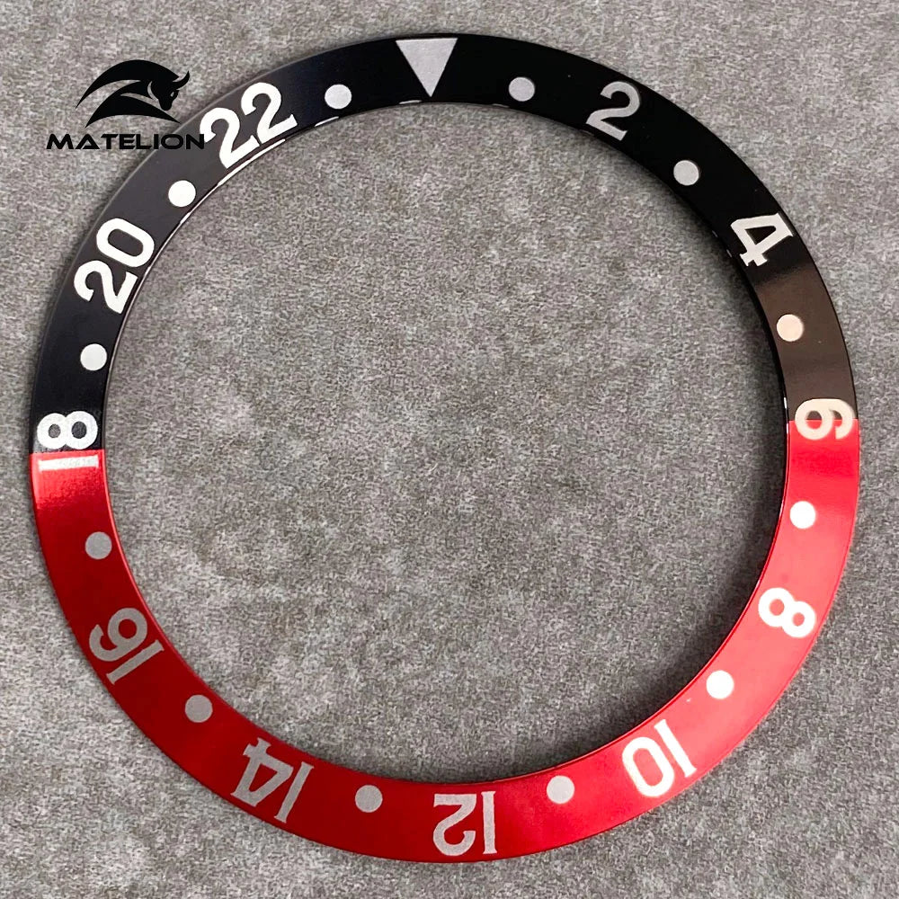 MATELION 38mm Ceramic Bezel Insert — Alloy Watch Ring for 40mm NH35/NH34 GMT Diving Watches