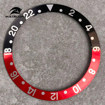 MATELION 38mm Ceramic Bezel Insert — Alloy Watch Ring for 40mm NH35/NH34 GMT Diving Watches