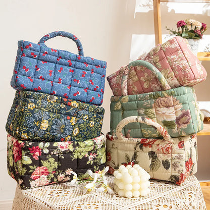 Foldable Cotton Storage Basket – Small Portable Home Organizer for Underwear, Toys, Cosmetics & Misc Items